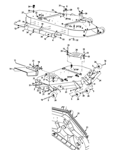 Mower Deck 60-Inch Diagram and Parts List for S6031-KW LP-53AP8DU6750-852cc Cub Cadet Lawn Tractor
